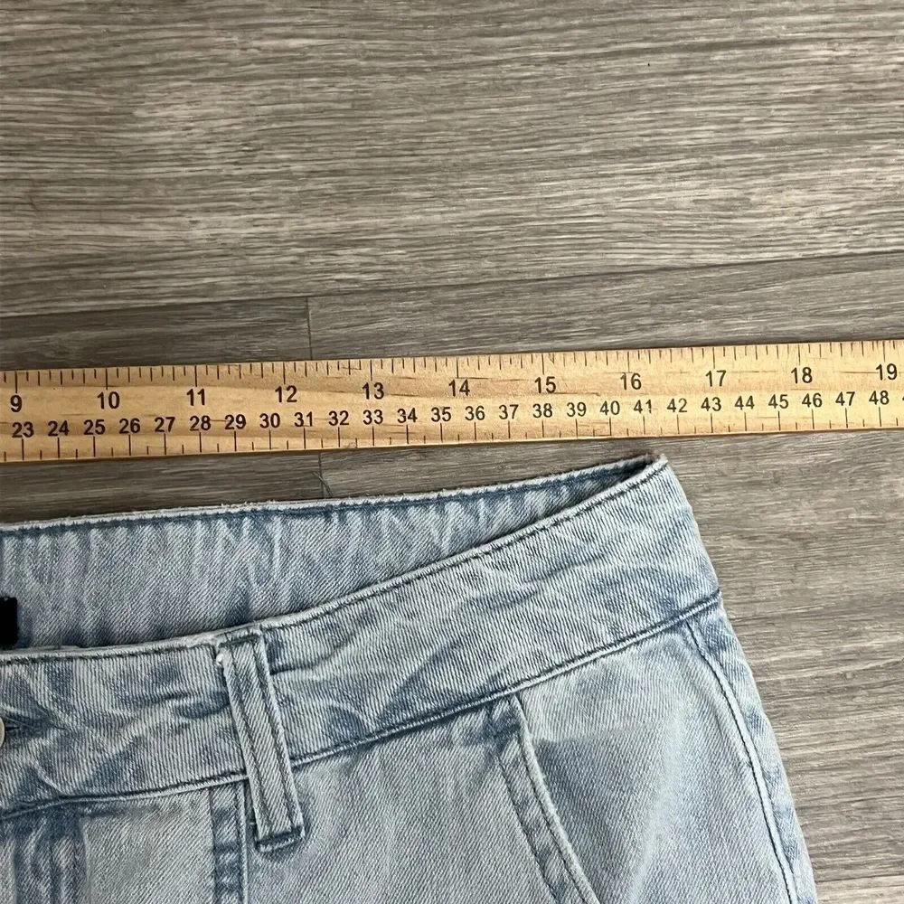 Y2K Hot‎ Topic Jogger Jeans Women 32x25 Curtain Rave Cyber Baggy HipHop Skate - Picture 5 of 11